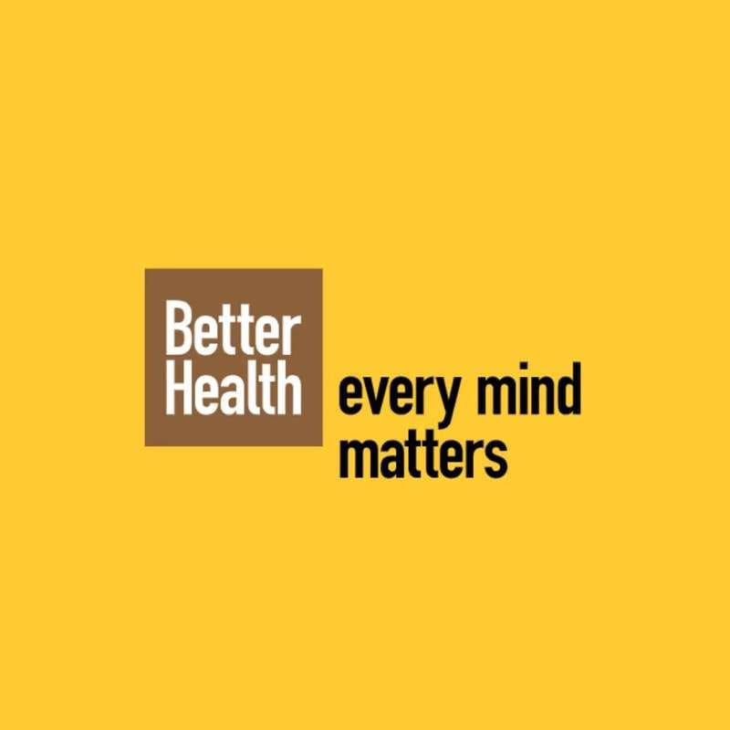 a yellow background with the words better health every mind matters.